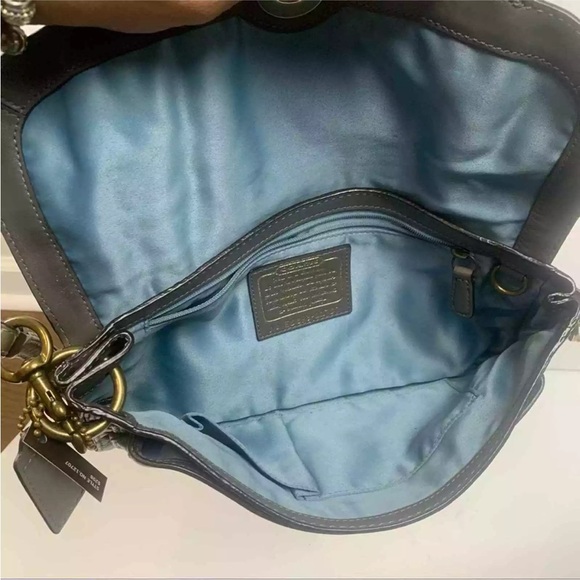 COACH OLIVE/TAUPE LEATHER CLUTCH BAG STYLE# 12707 orig. $298 - Picture 3 of 3